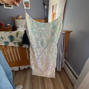 Windsor white iridescent Sequin Mini Dress